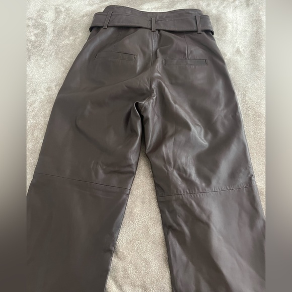 Marissa Webb Brennan Tie-Waist Leather Pants Size 6 - Picture 5 of 6